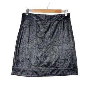 Leith Shiny Mini‎ Skirt Faux Leather look Size M Black